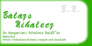 balazs mihalecz business card